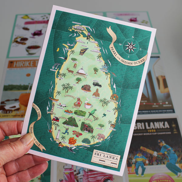 Sri Lankan art print postcards