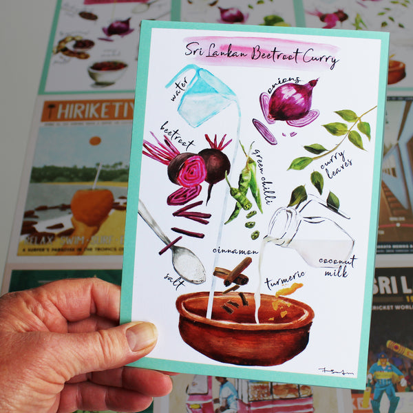 Sri Lankan art print postcards