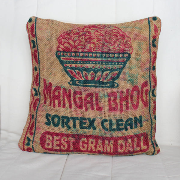 Hessian / jute / burlap cushion covers - upcycled sack; 10 designs