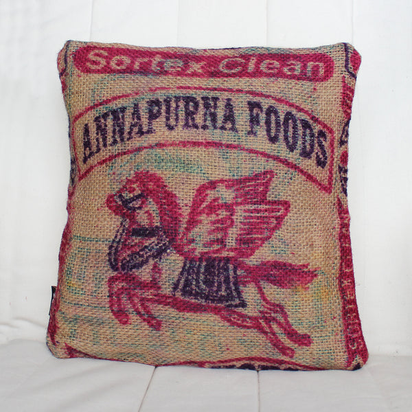 Hessian / jute / burlap cushion covers - upcycled sack; 10 designs