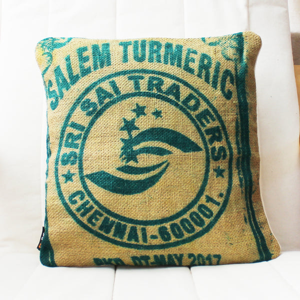 Hessian / jute / burlap cushion covers - upcycled sack; 7 designs