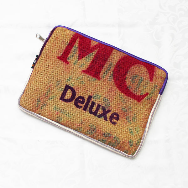 Hessian / jute / burlap laptop sleeve, padded - 3 sizes