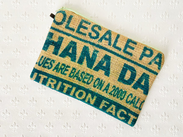 Hessian / jute / burlap pouch; upcycled sack - 5 colours