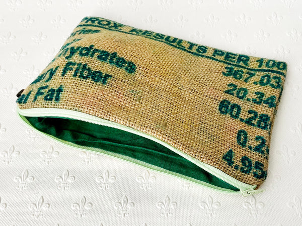 Hessian / jute / burlap pouch; upcycled sack - 5 colours