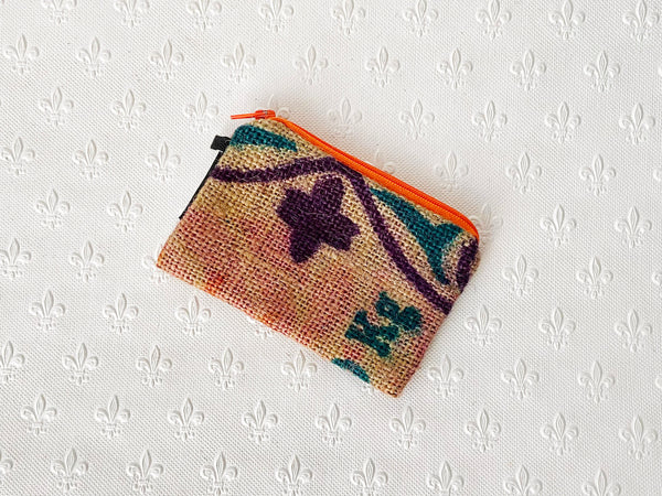 Hessian / jute / burlap coin purse; upcycled sack - 5 colours