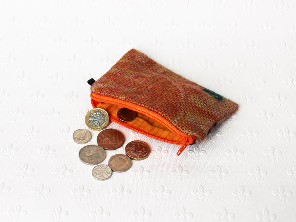 Hessian / jute / burlap coin purse; upcycled sack - 5 colours