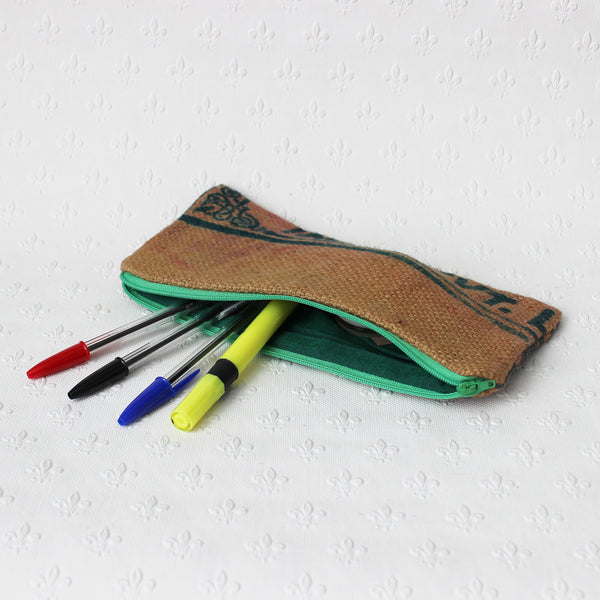 Hessian / jute / burlap pencil case; upcycled sack - 6 designs
