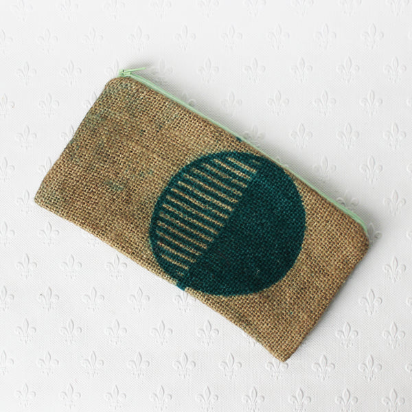 Hessian / jute / burlap pencil case; upcycled sack - 6 designs