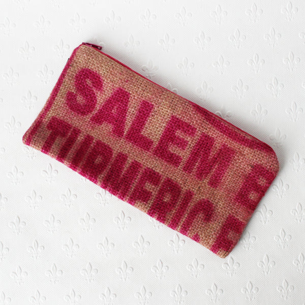 Hessian / jute / burlap pencil case; upcycled sack - 6 designs