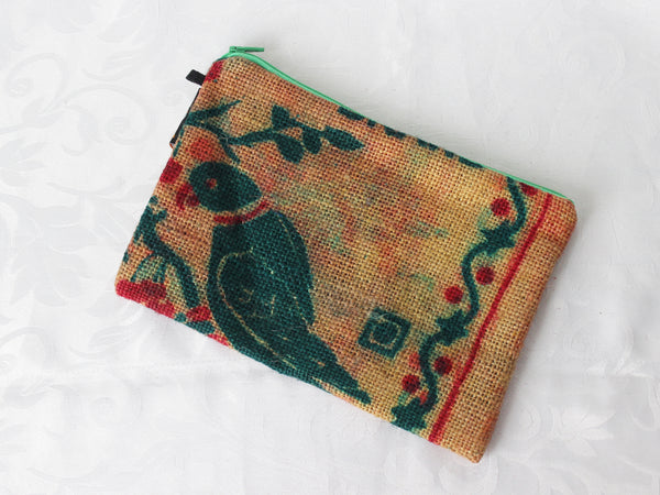 Hessian / jute / burlap pouch; upcycled sack - 5 colours