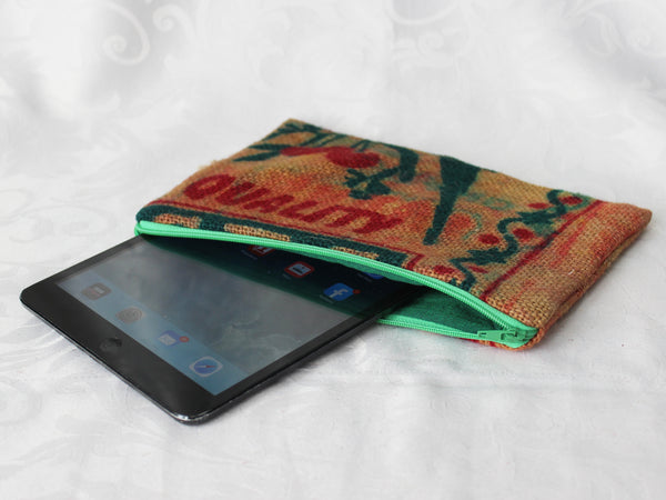 Hessian / jute / burlap pouch; upcycled sack - 5 colours