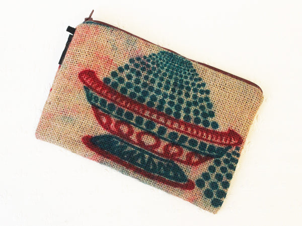 Hessian / jute / burlap pouch; upcycled sack - 5 colours