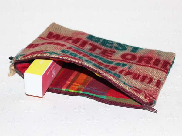 Hessian / jute / burlap pouch; upcycled sack - 5 colours