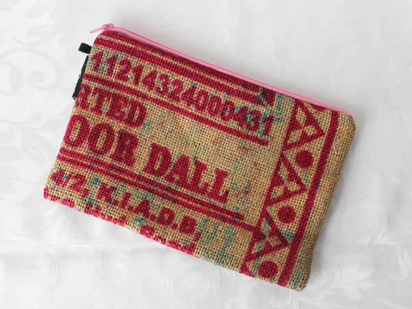 Hessian / jute / burlap pouch; upcycled sack - 5 colours