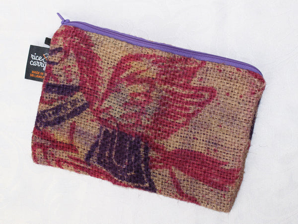 Hessian / jute / burlap pouch; upcycled sack - 5 colours