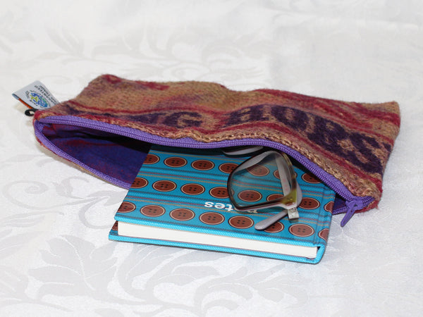 Hessian / jute / burlap pouch; upcycled sack - 5 colours