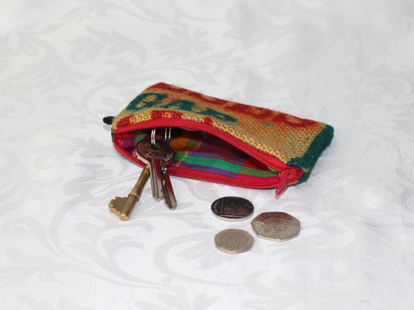 Hessian / jute / burlap coin purse; upcycled sack - 5 colours