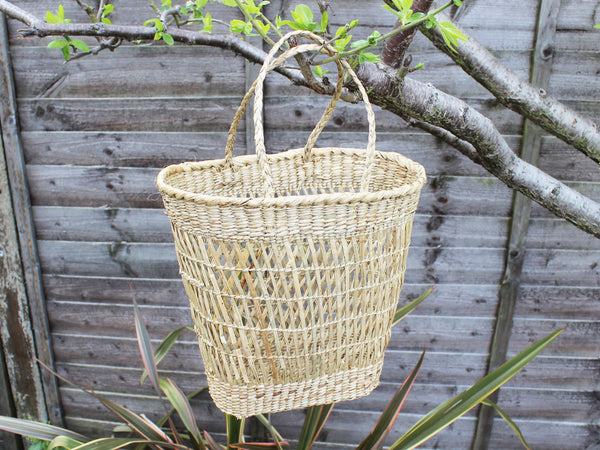 Cane and palmyra reed basket