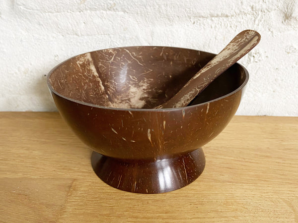 Coconut shell serving bowl & spoon