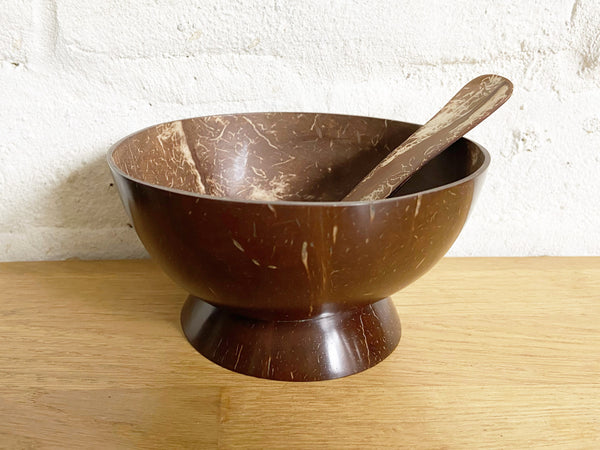 Coconut shell serving bowl & spoon