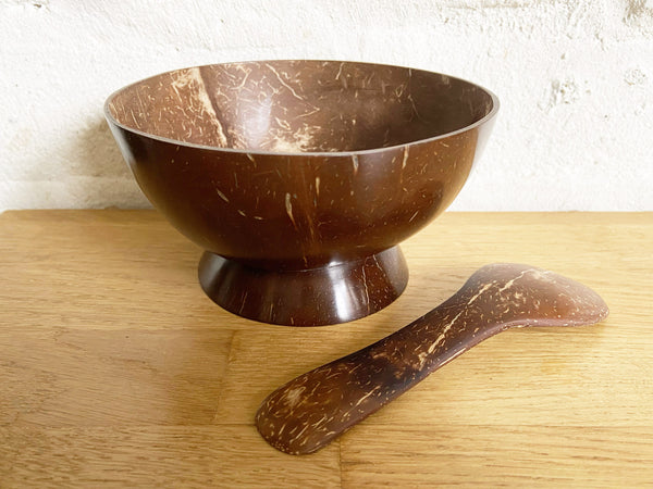 Coconut shell serving bowl & spoon