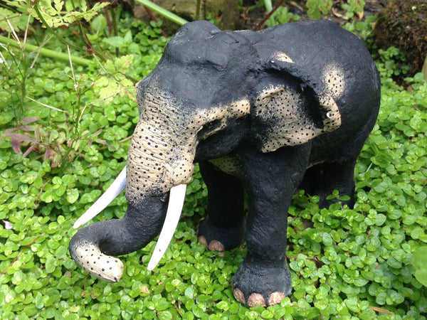 Elephant figurines made from elephant dung