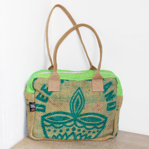 Hessian / jute / burlap handbag - upcycled sack; 3 colours