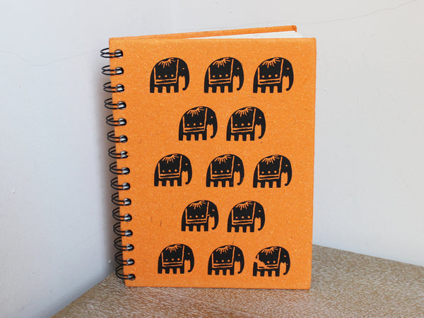 Notebooks made from elephant dung paper; spiral-bound - 2 sizes