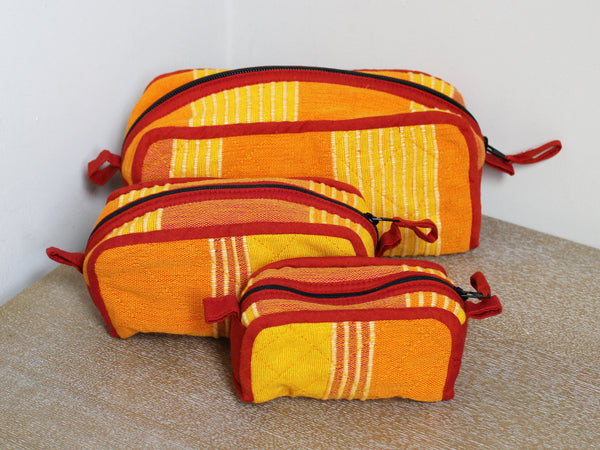 Barefoot handwoven washbags, set of three - 6 colours
