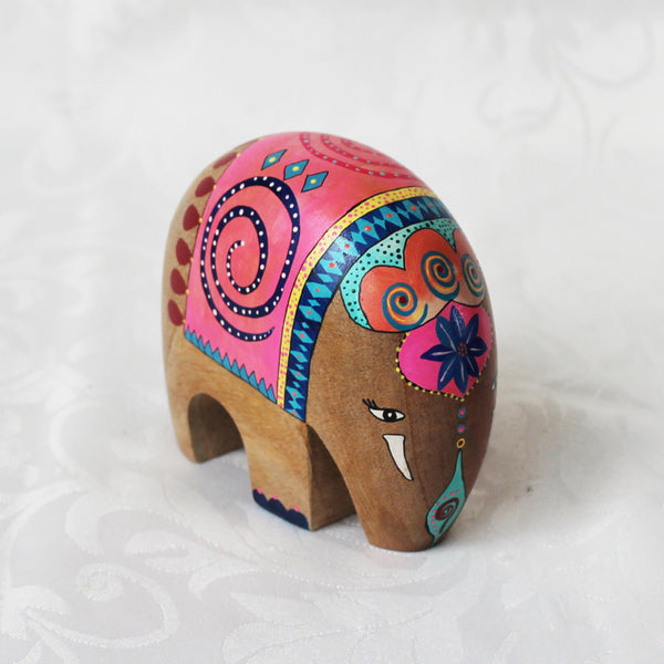 Hand painted wooden elephants - 2 sizes