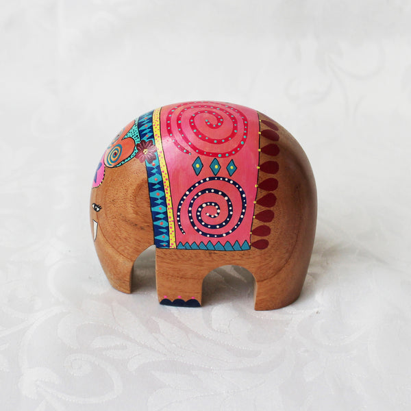 Hand painted wooden elephants - 2 sizes