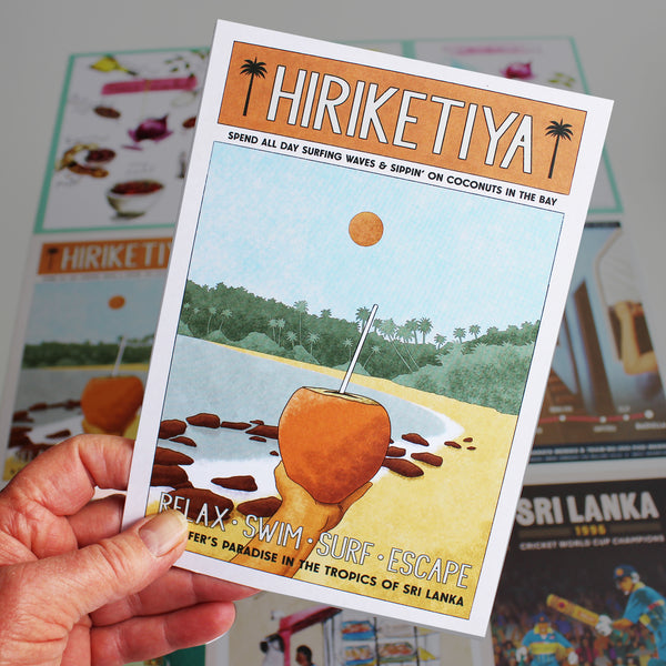 Sri Lankan art print postcards