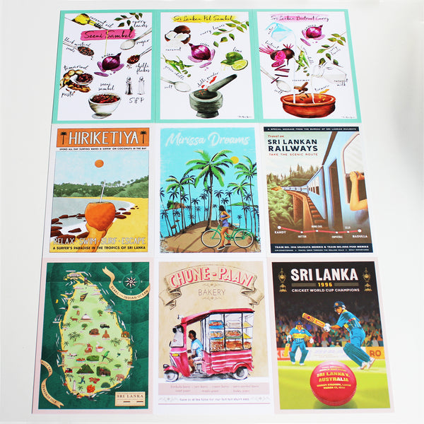 Sri Lankan art print postcards