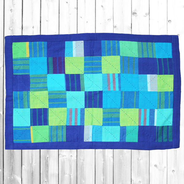 Barefoot handloom bath mat; patchwork - 6 designs