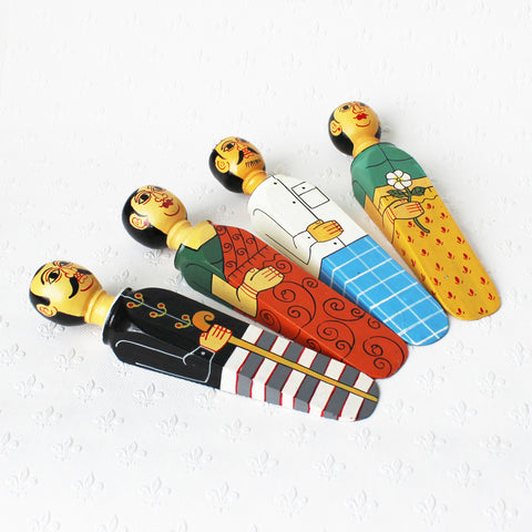 Character doorstops - hand-painted wood; 8 designs