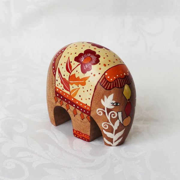 Hand painted wooden elephants - 2 sizes