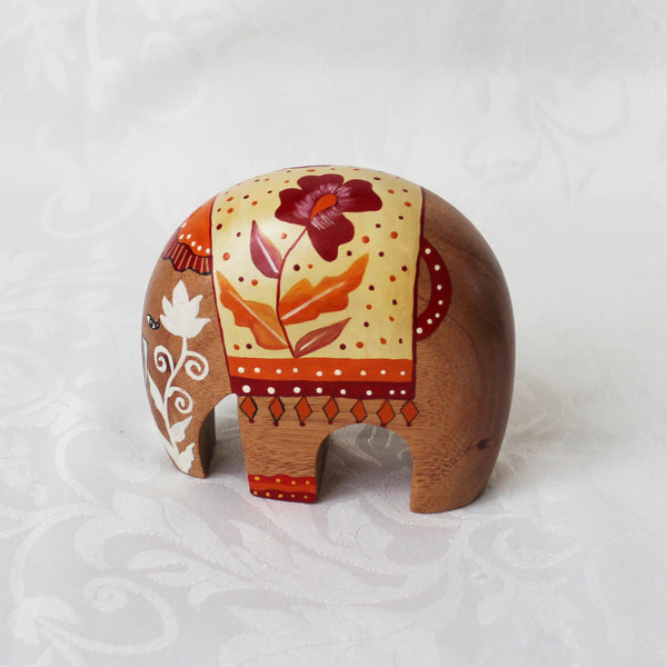 Hand painted wooden elephants - 2 sizes