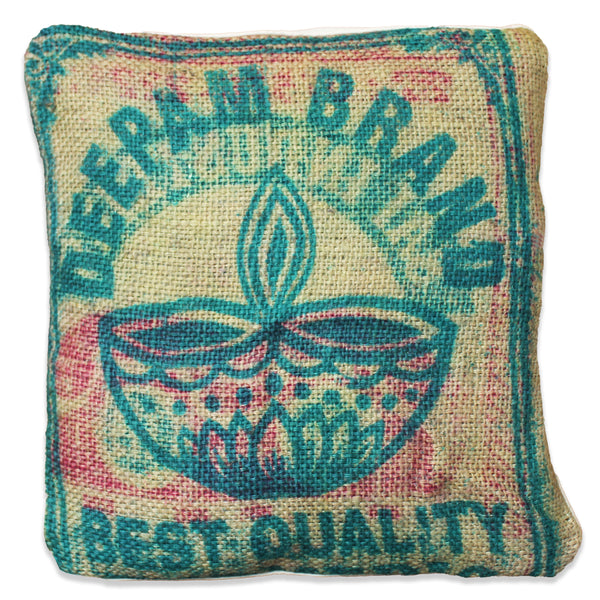 Hessian / jute / burlap cushion covers - upcycled sack; 8 designs