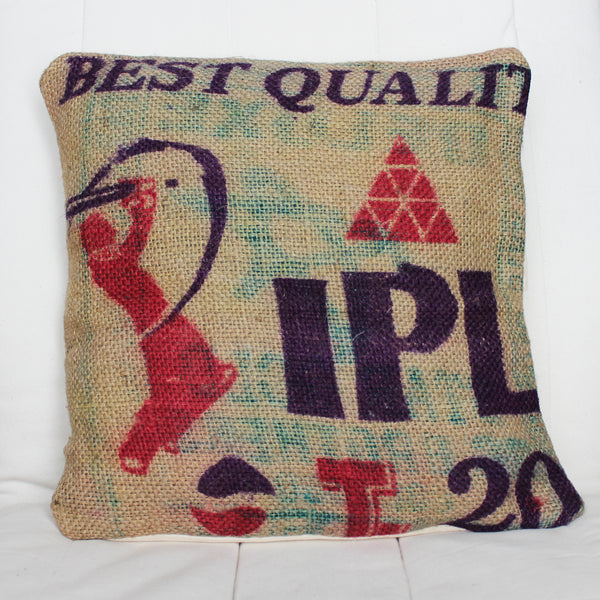 Hessian / jute / burlap cushion covers - upcycled sack; 8 designs