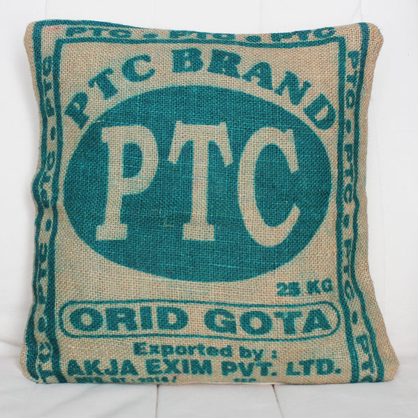 Hessian / jute / burlap cushion covers - upcycled sack; 8 designs
