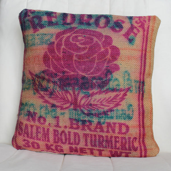 Hessian / jute / burlap cushion covers - upcycled sack; 8 designs
