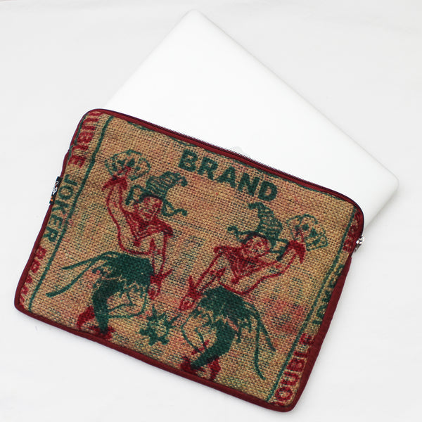 Hessian / jute / burlap laptop sleeve, padded - 3 sizes