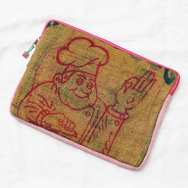 Hessian / jute / burlap laptop sleeve, padded - 3 sizes