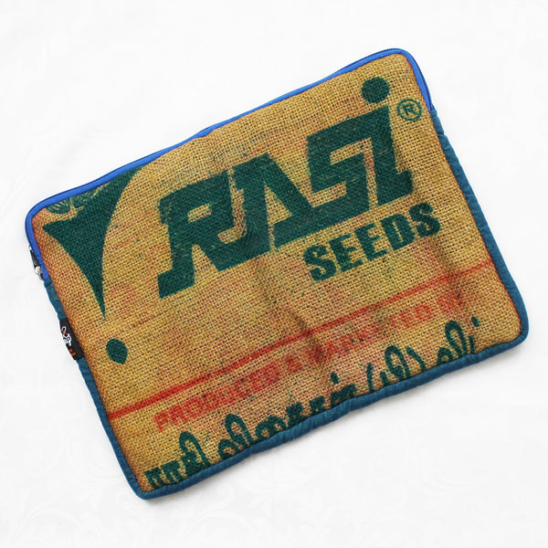 Hessian / jute / burlap laptop sleeve, padded - 3 sizes