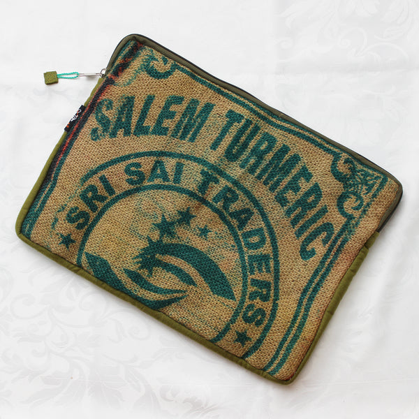 Hessian / jute / burlap laptop sleeve, padded - 3 sizes