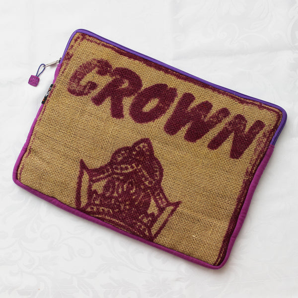 Hessian / jute / burlap laptop sleeve, padded - 3 sizes