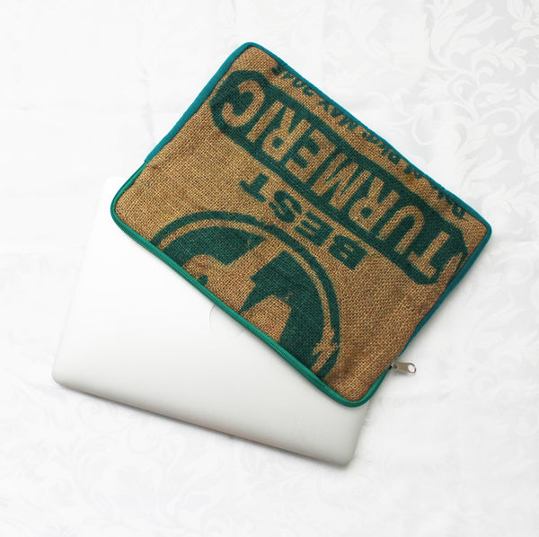 Hessian / jute / burlap laptop sleeve, padded - 3 sizes