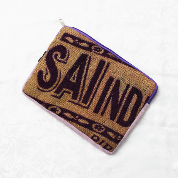 Hessian / jute / burlap laptop sleeve, padded - 3 sizes