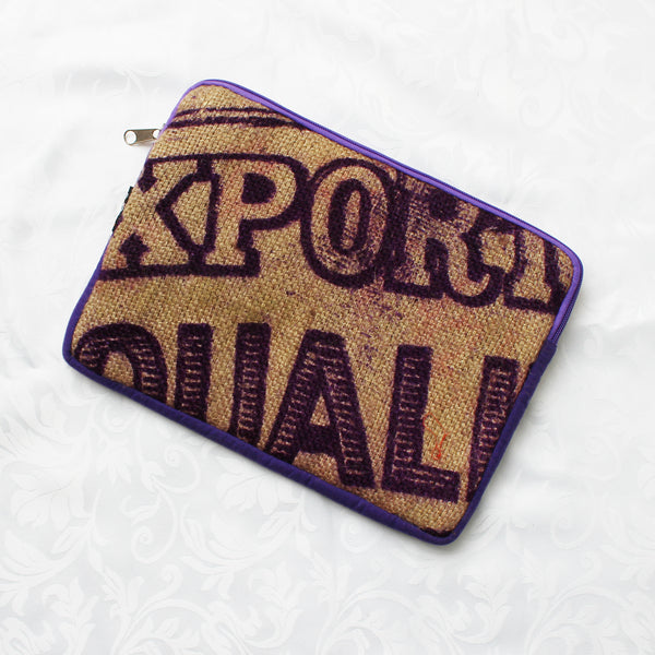 Hessian / jute / burlap laptop sleeve, padded - 3 sizes