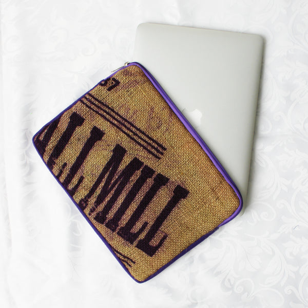 Hessian / jute / burlap laptop sleeve, padded - 3 sizes